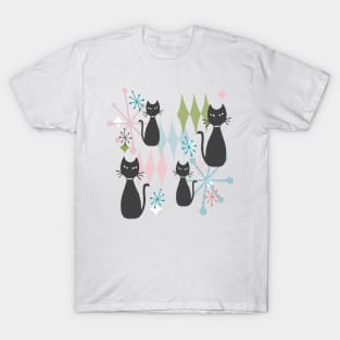 Mid century Black Kats being cool cats T-Shirt